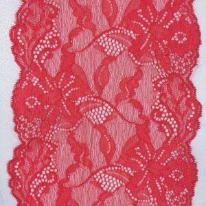 Bordo in pizzo color corallo elasticizzato